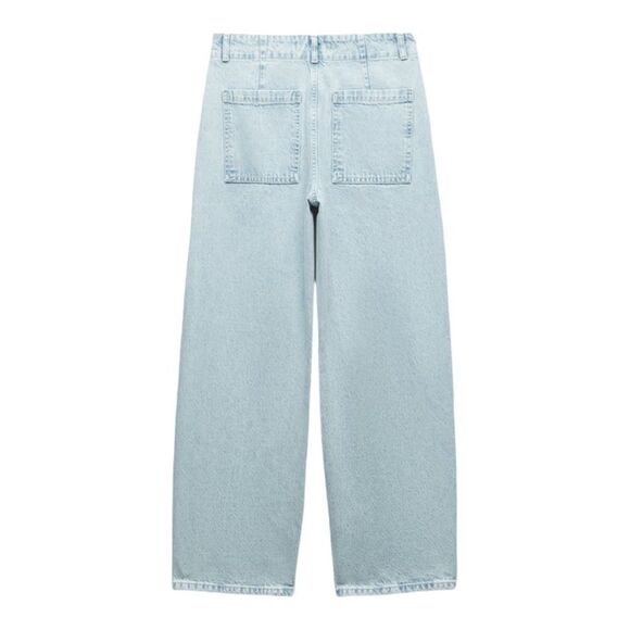 ZARA | Light Blue | MID-RISE Z1975 BALLOON JEANS - Picture 3 of 11